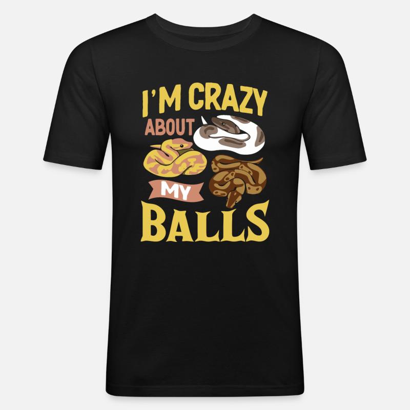 Königspython Ball Python Geschenk - Männer Slim Fit T-Shirt - Schwarz