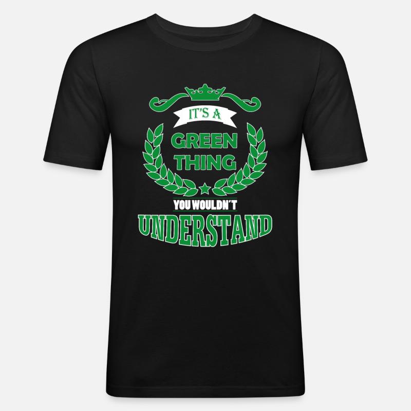 its a green thing - Männer Slim Fit T-Shirt - Schwarz