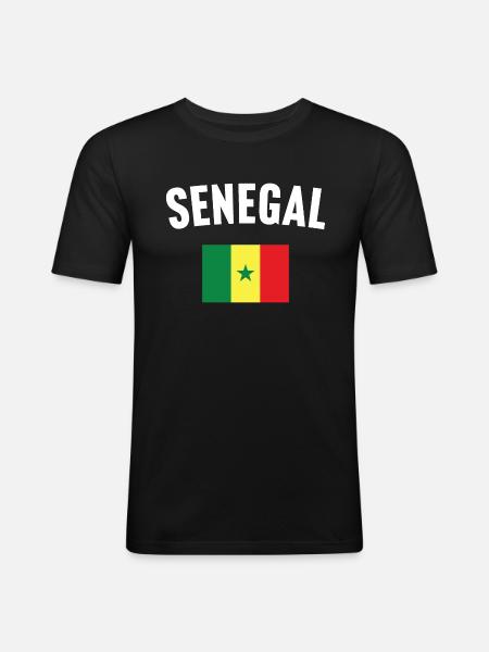 Senegal Flag - Men's Slim Fit T-Shirt - black