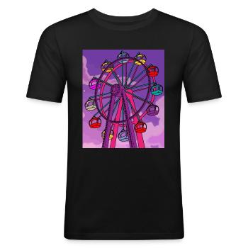 Funfair remunerated amusement park - Men's Slim Fit T-Shirt - black - Front - Nik (191cm)