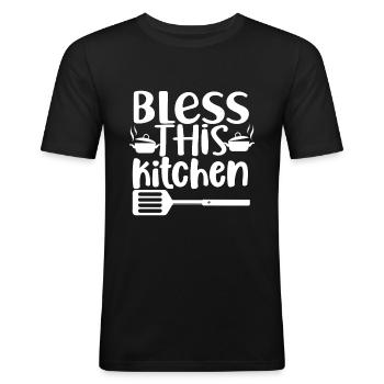 Bless This Kitchen - Männer Slim Fit T-Shirt - Schwarz - Vorne - Nik (191cm)