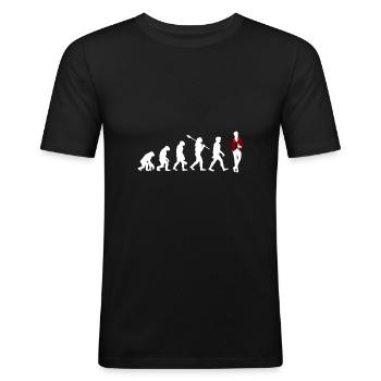 Evolution du buveur de vin - T-shirt près du corps Homme - noir - Devant - Nik (191cm)