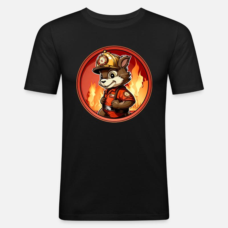 Fire Brigade Squirrel - Men's Slim Fit T-Shirt - black
