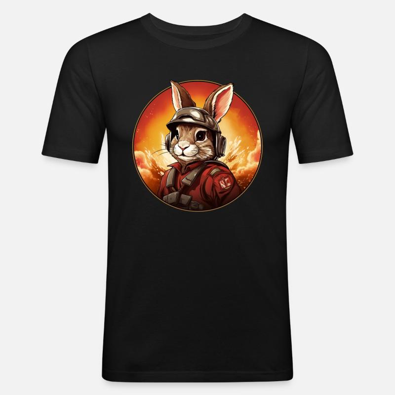 Fire Brigade Rabbit - Men's Slim Fit T-Shirt - black