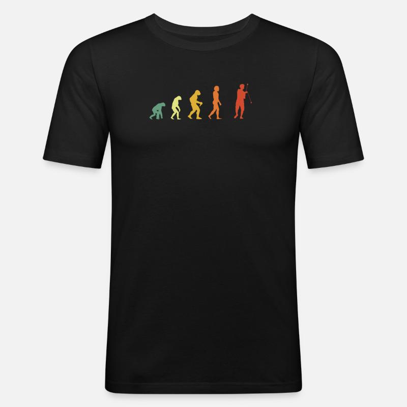 Hipster Yo-Yoing Evolution - Männer Slim Fit T-Shirt - Schwarz