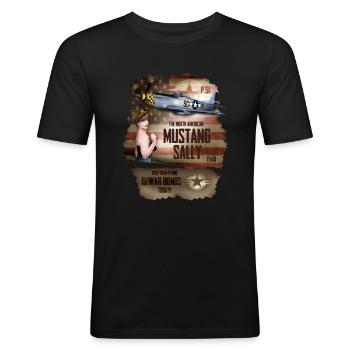 P51 Pinup Sally - Männer Slim Fit T-Shirt - Schwarz - Vorne - Nik (191cm)