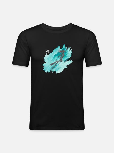 Freediving Underwater Sea - Men's Slim Fit T-Shirt - black