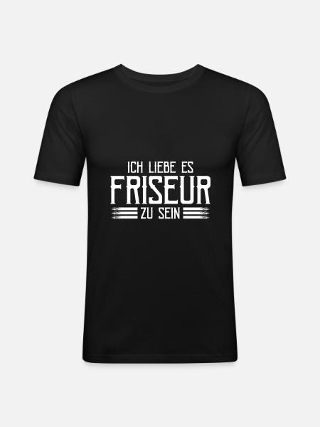 Friseur - Männer Slim Fit T-Shirt - Schwarz