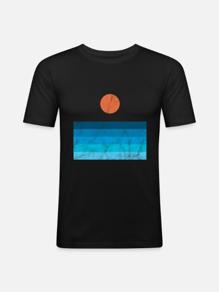 Abstract sunrise geometric art - Men's Slim Fit T-Shirt - black