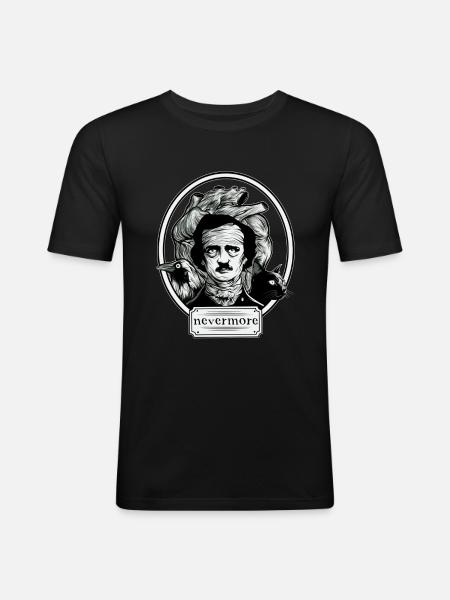 Edgar Allan Poe - Nevermore Shirt - Men's Slim Fit T-Shirt - black