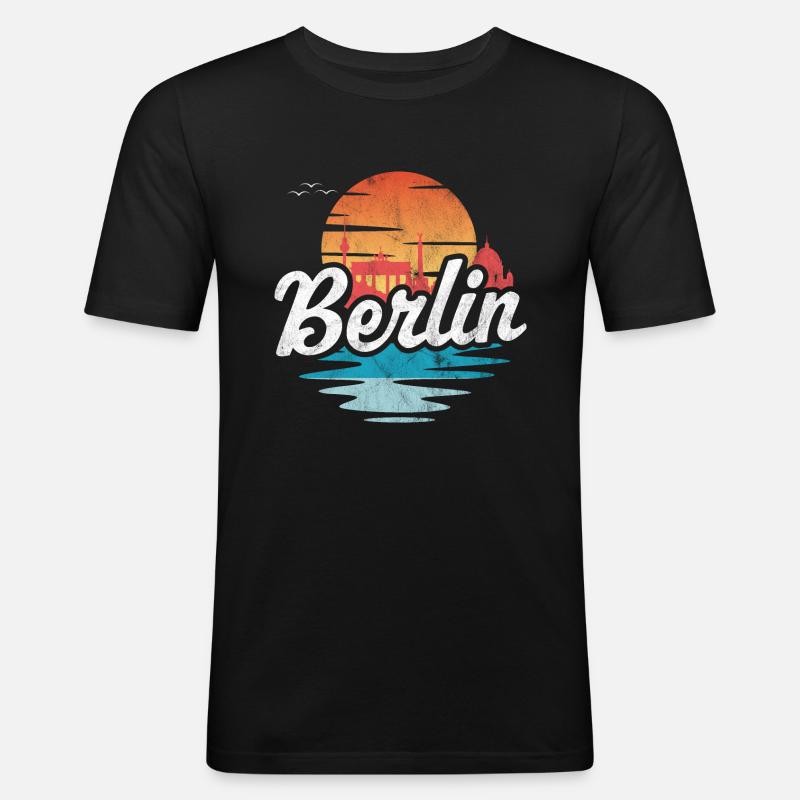 Berlin - Männer Slim Fit T-Shirt - Schwarz