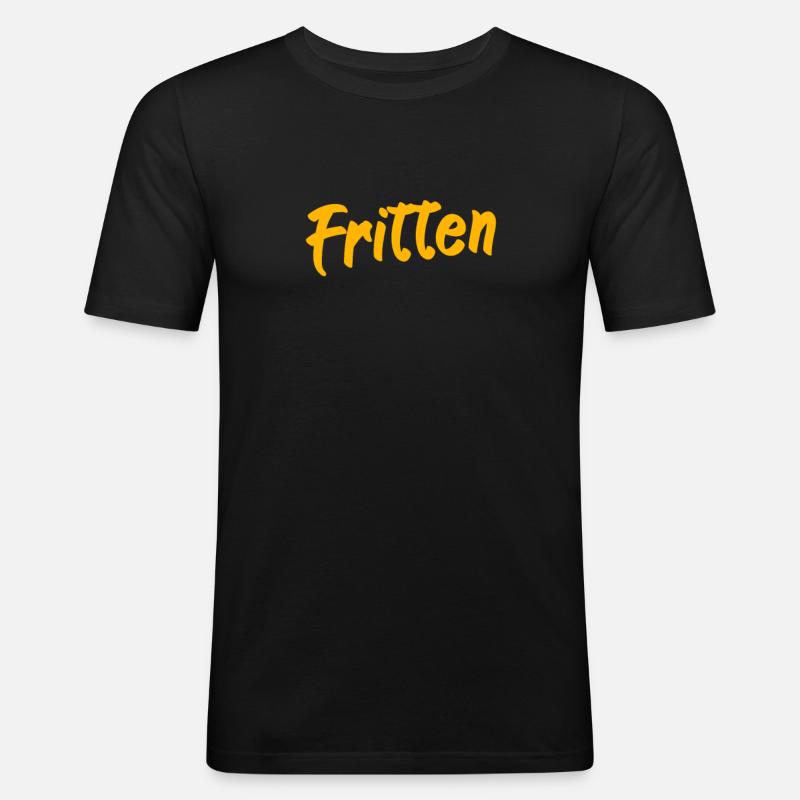 Frites,Frites,Frites,Pommes de terre,Frites - T-shirt près du corps Homme - noir