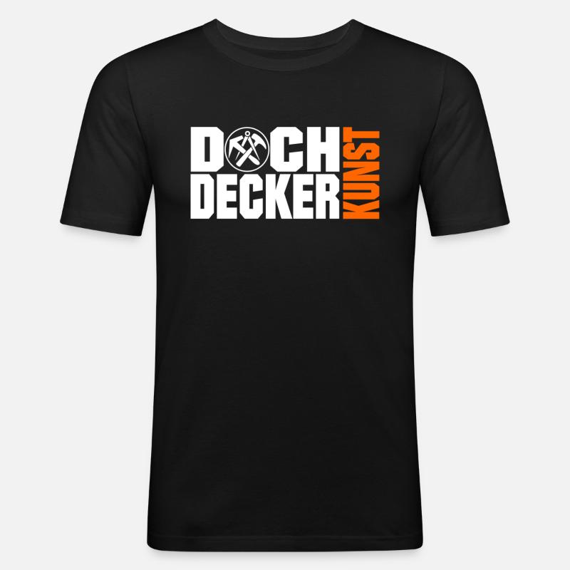 Dachdecker Kunst - Männer Slim Fit T-Shirt - Schwarz