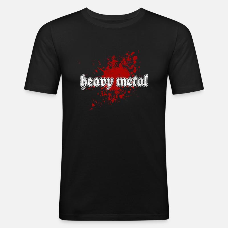 Heavy Metal - Männer Slim Fit T-Shirt - Schwarz