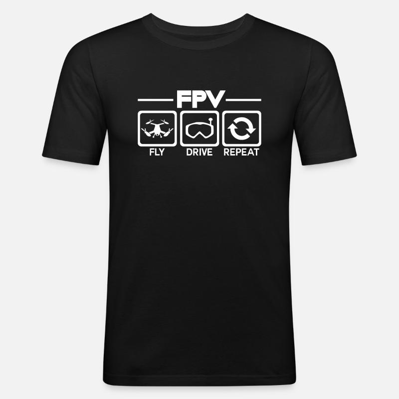 FPV - Männer Slim Fit T-Shirt - Schwarz