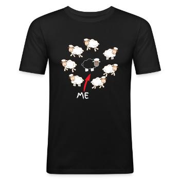 Black sheep - Men's Slim Fit T-Shirt - black - Front - Nik (191cm)