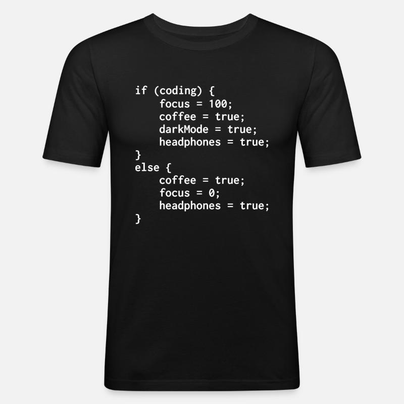 Programmierer-Else-Code - Männer Slim Fit T-Shirt - Schwarz