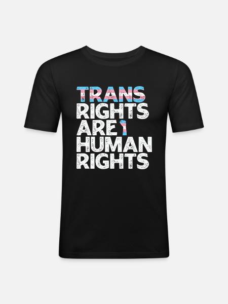 Trans Rights Are Human Rights - Men's Slim Fit T-Shirt - black