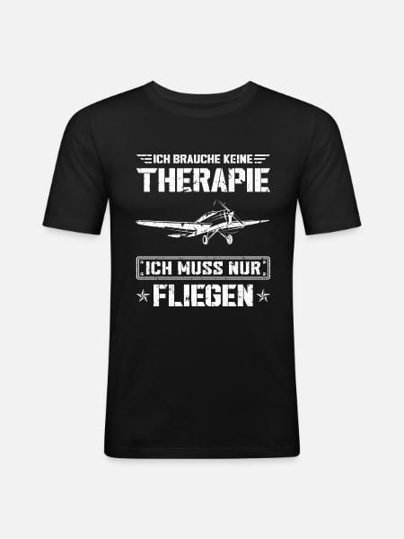 Modellflieger Flugzeug Pilot - Männer Slim Fit T-Shirt - Schwarz