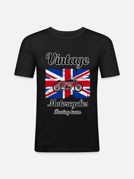 uk motorcycles racing - Men's Slim Fit T-Shirt - black