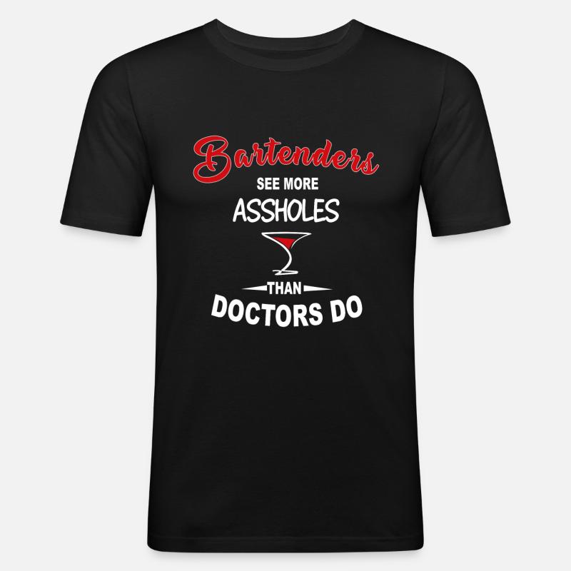 Bartender Funny tee - Männer Slim Fit T-Shirt - Schwarz