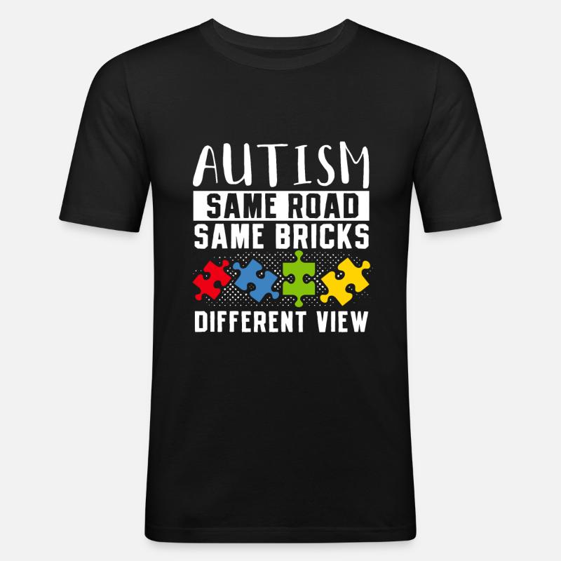 Autism Same Road Same Bricks - T-shirt près du corps Homme - noir