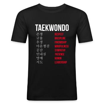 TKD Korean Martial Arts Tae Kwon - Männer Slim Fit T-Shirt - Schwarz - Vorne - Nik (191cm)