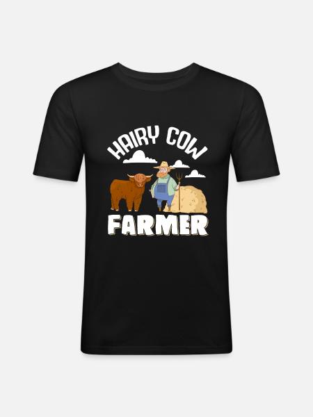 Scottish Highland Cattle Cow - Men's Slim Fit T-Shirt - black