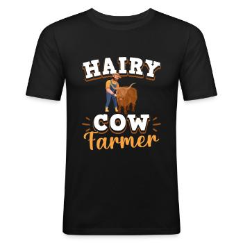 Scottish Highland Cattle Cow - Männer Slim Fit T-Shirt - Schwarz - Vorne - Nik (191cm)