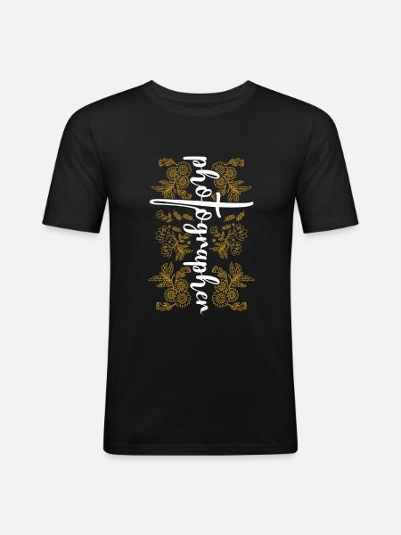 Photography Camera Lens - Männer Slim Fit T-Shirt - Schwarz