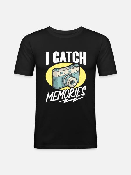 Photography Camera Lens Retro - Männer Slim Fit T-Shirt - Schwarz