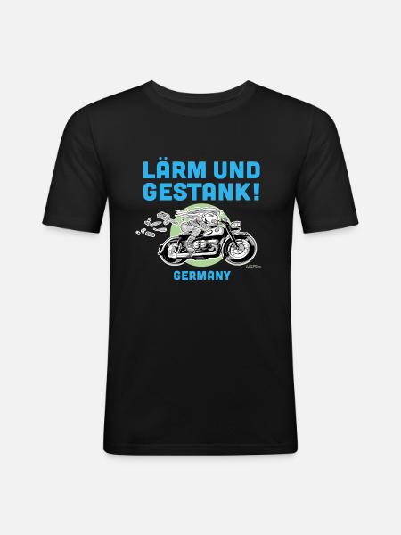 Lärm und Gestank - Männer Slim Fit T-Shirt - Schwarz