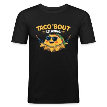 Taco Relax - Hamac design amusant - T-shirt près du corps Homme - noir - Devant - Nik (191cm)