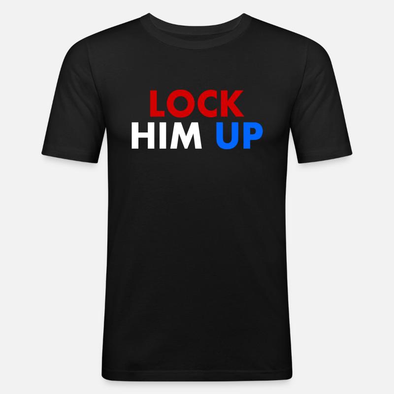 Lock him up - Männer Slim Fit T-Shirt - Schwarz