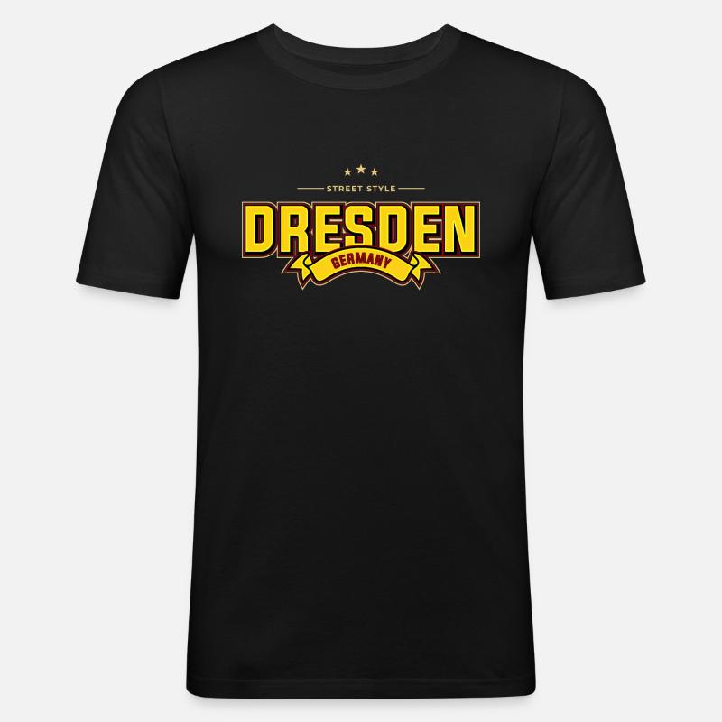 Dresden - Männer Slim Fit T-Shirt - Schwarz