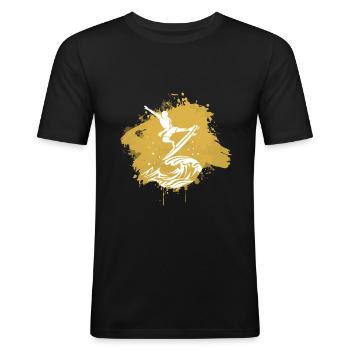 Surfen Surfer Surf Graffiti - Männer Slim Fit T-Shirt - Schwarz - Vorne - Nik (191cm)