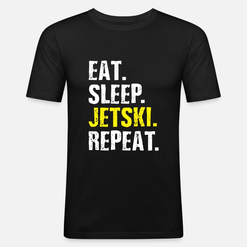 Jetski Geschenkidee - Männer Slim Fit T-Shirt - Schwarz