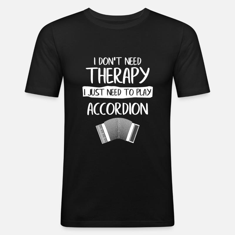 Akkordeon Geschenkidee - Männer Slim Fit T-Shirt - Schwarz