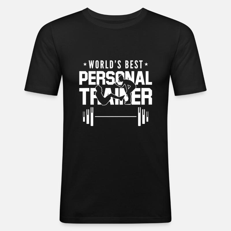 Trainer Fitnesstrainer Geschenkidee - Männer Slim Fit T-Shirt - Schwarz