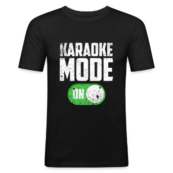 Karaoké - T-shirt près du corps Homme - noir - Devant - Nik (191cm)