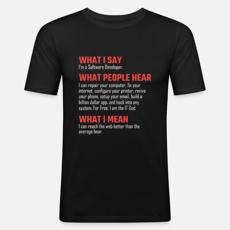 Programmer nerd debugging gift - Men's Slim Fit T-Shirt - black