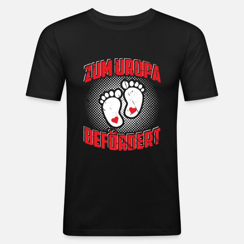 Uropa - Männer Slim Fit T-Shirt - Schwarz