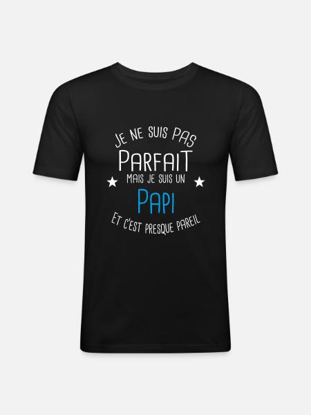 Papi - T-shirt près du corps Homme - noir