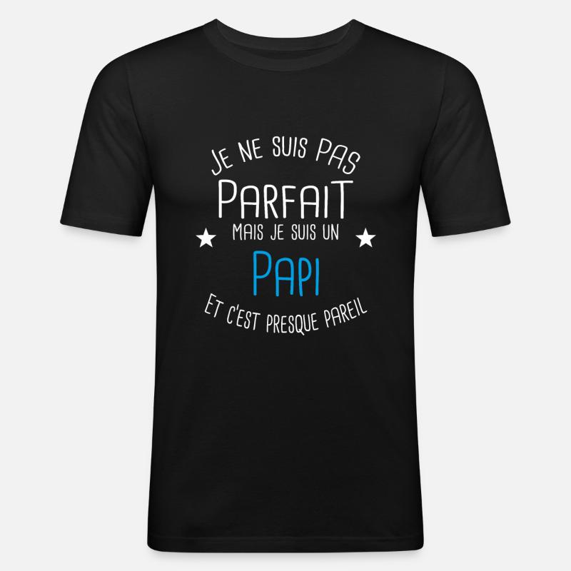 Papi - T-shirt près du corps Homme - noir