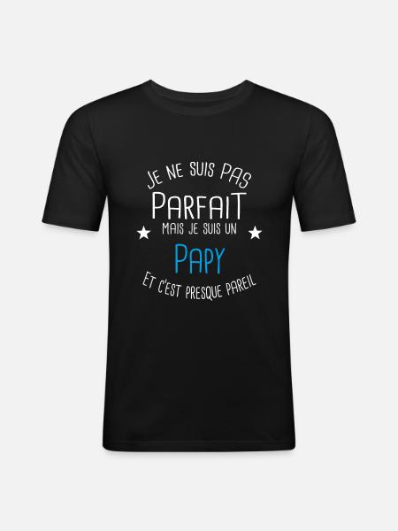 Papy - T-shirt près du corps Homme - noir