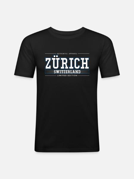 Zurich - Men's Slim Fit T-Shirt - black