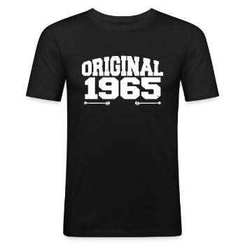 Original 1965 | Geburtstagsgeschenk 1965 - Männer Slim Fit T-Shirt - Schwarz - Vorne - Nik (191cm)