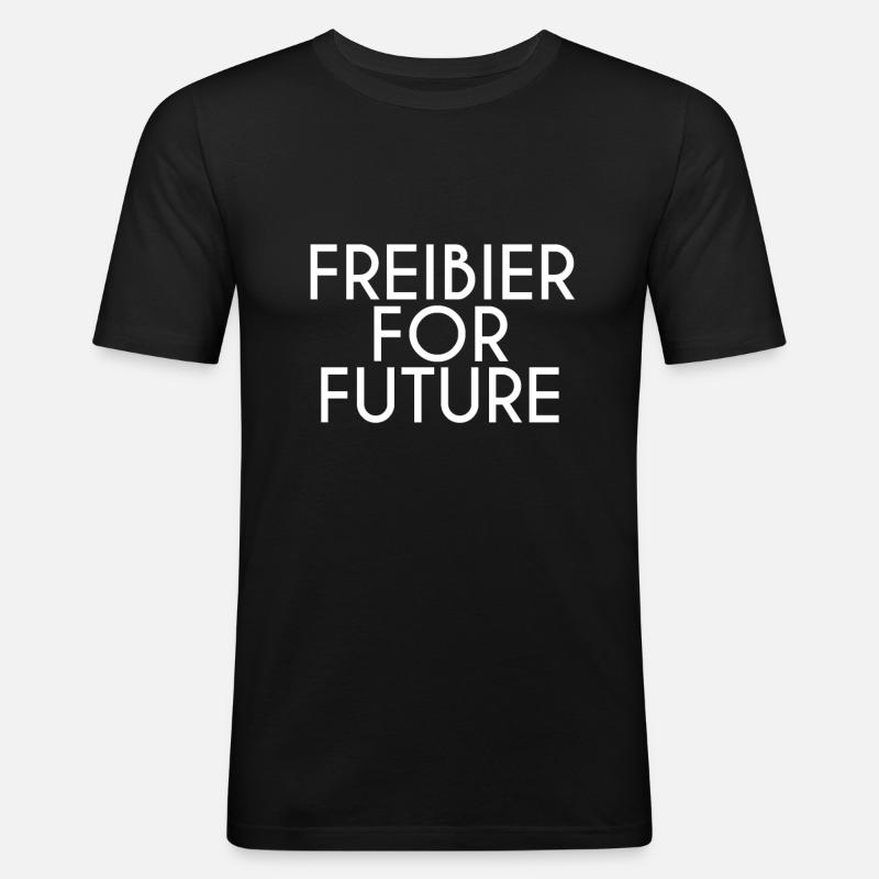 Freibier - Männer Slim Fit T-Shirt - Schwarz