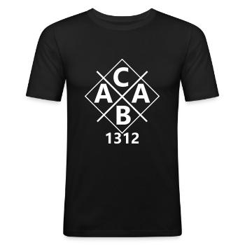 Acab - Männer Slim Fit T-Shirt - Schwarz - Vorne - Nik (191cm)