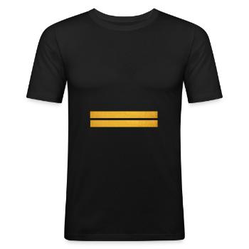 Oberleutnant Gradabzeichen - Männer Slim Fit T-Shirt - Schwarz - Vorne - Nik (191cm)